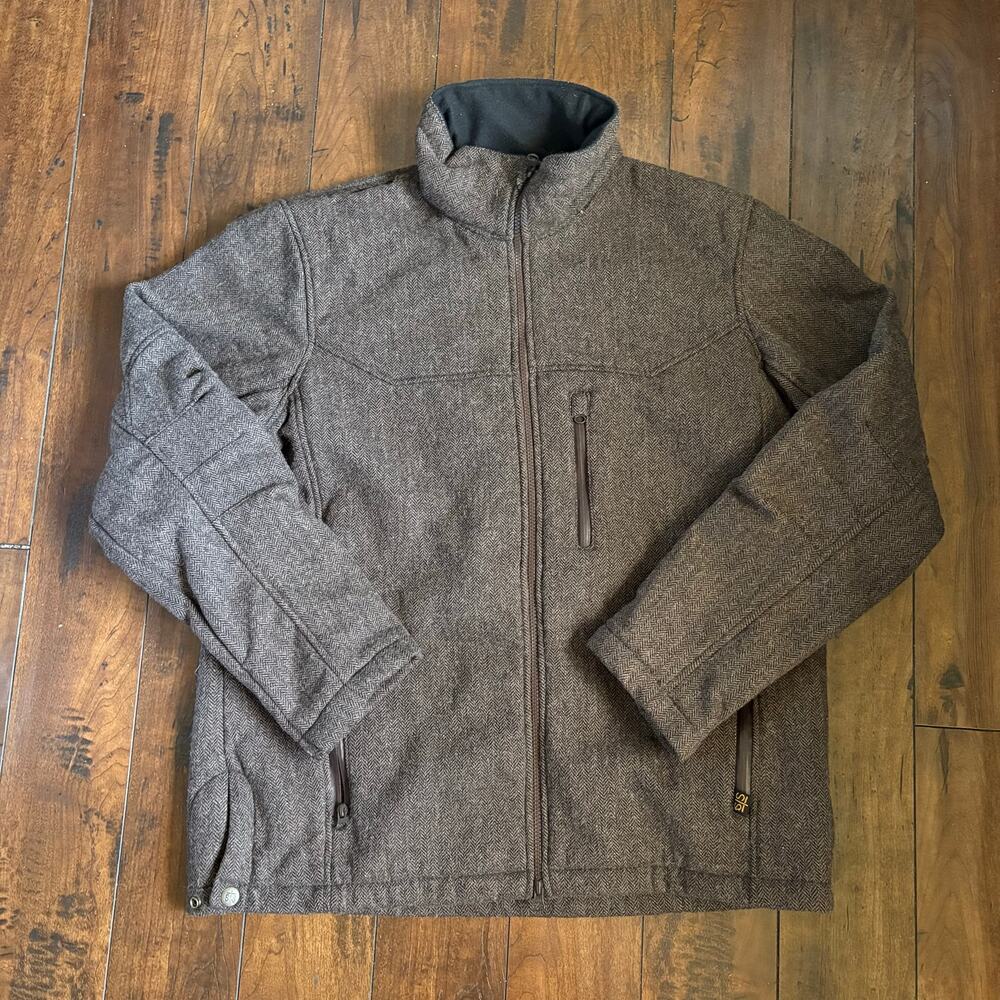STS Ranchwear The Stone Jacket Mens XL Brown Wool Blend Western Outerwear